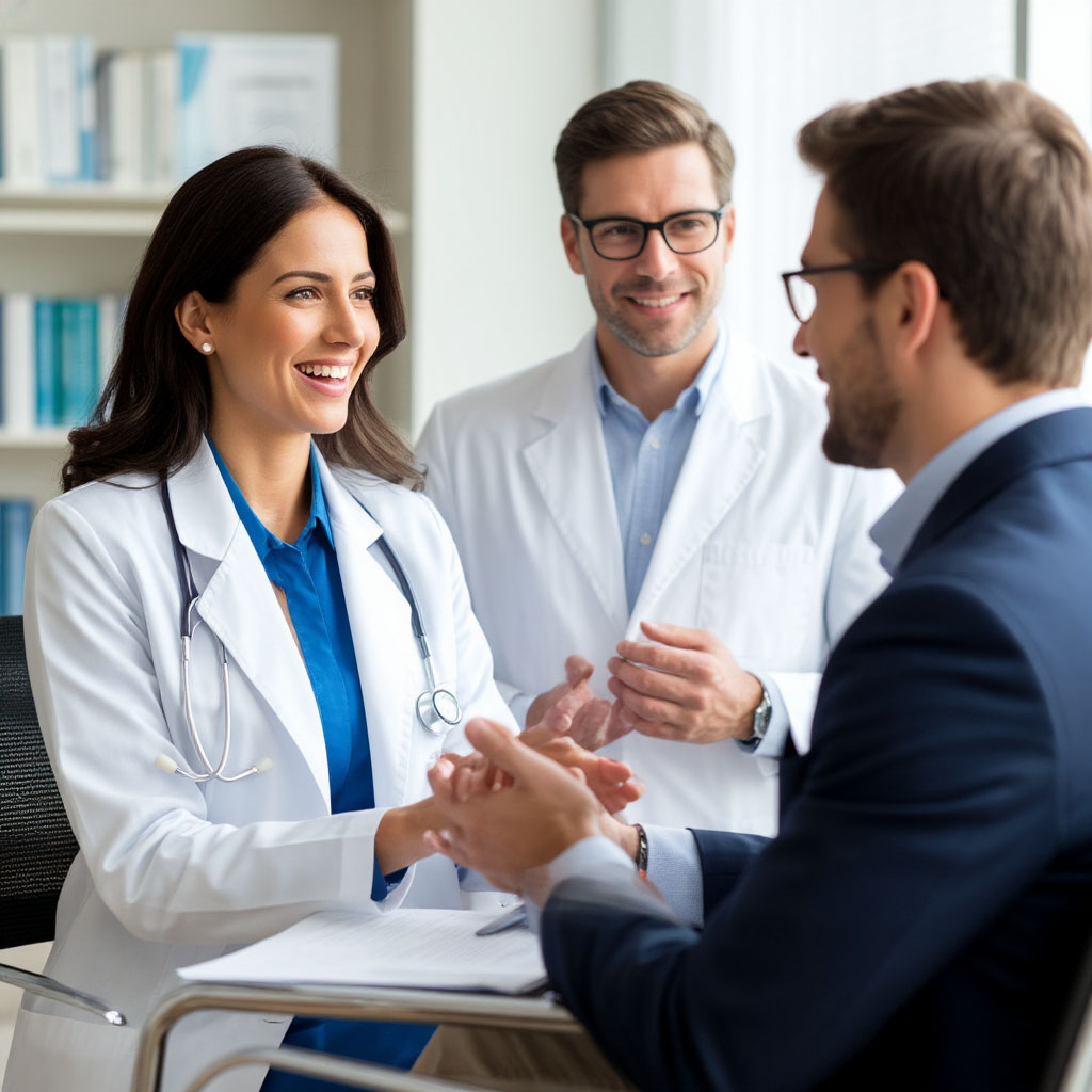 Healthcare professional providing guidance